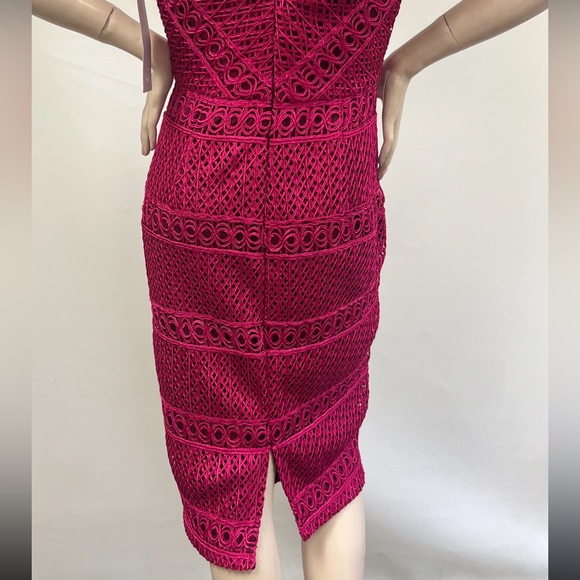 JS collections basketweave with Chevron stripes cap sleeves cocktail dress - Picture 8 of 12